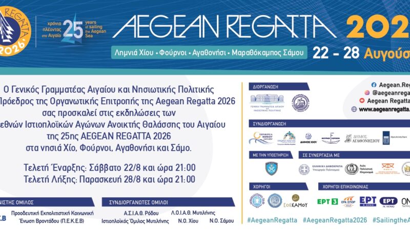 ΠΡΟΣΚΛΗΣΗ AEGEAN REGATTA 2026